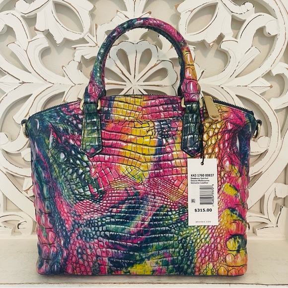 Brahmin Duxbury Satchel Desire Melbourne Leather Bold Colorful - Picture 7 of 9